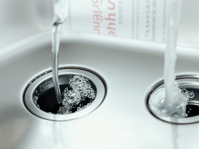 Baking soda vinegar hot water drain hack