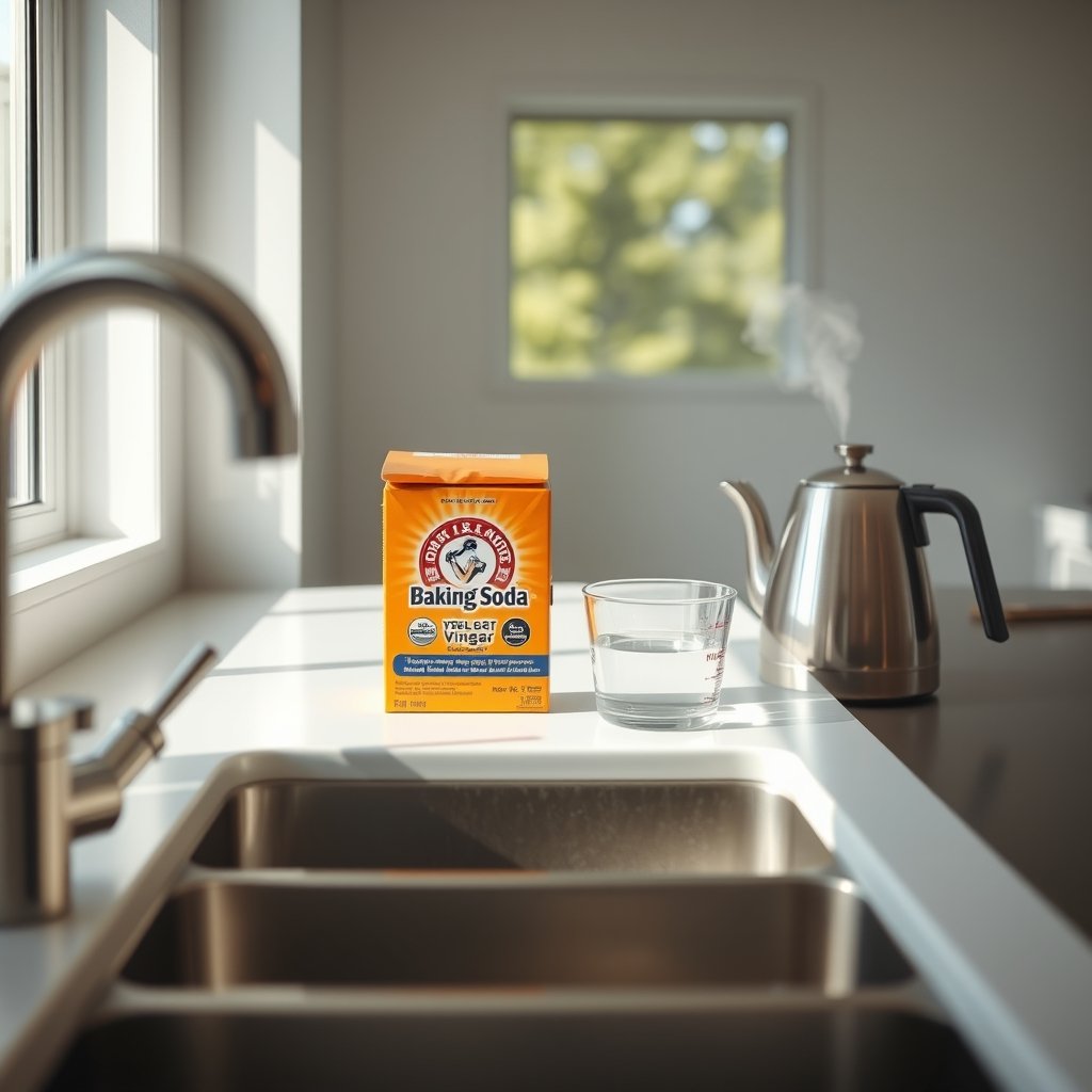 Baking soda vinegar hot water drain hack - Illustration 1