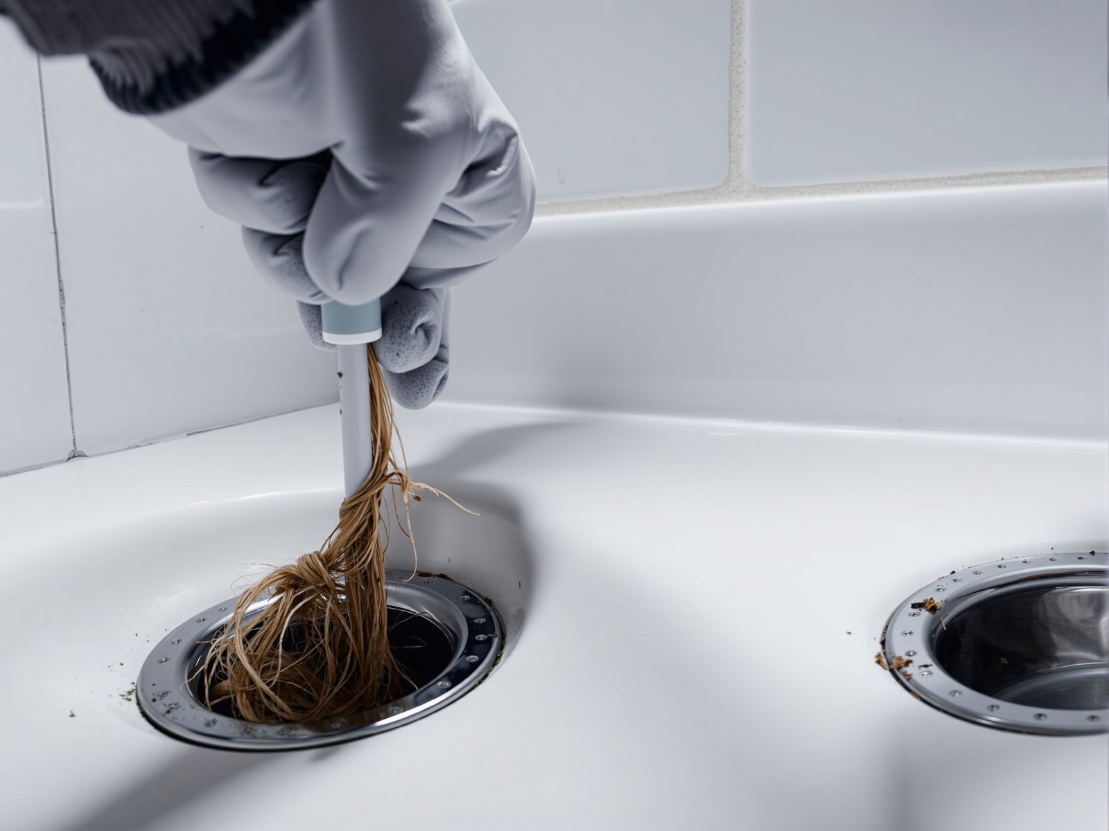 Plastic barbed drain snake tool