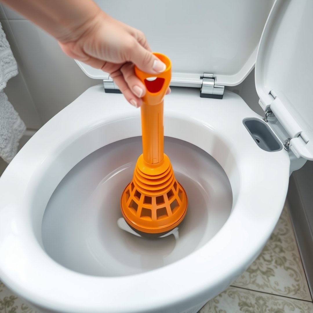 toilet plunger in action