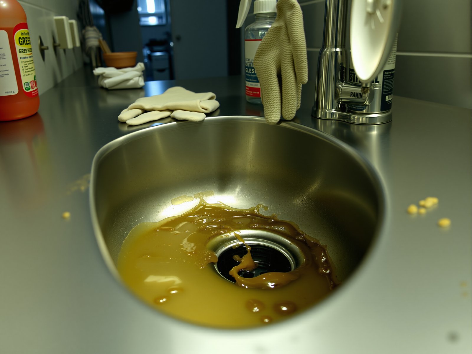 Industrial grease dissolver for kitchen sink