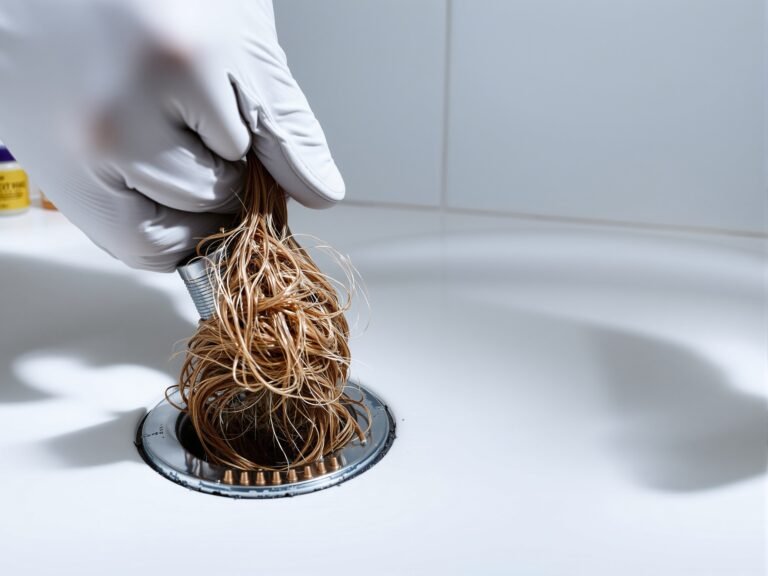 clogged shower drain hair fix