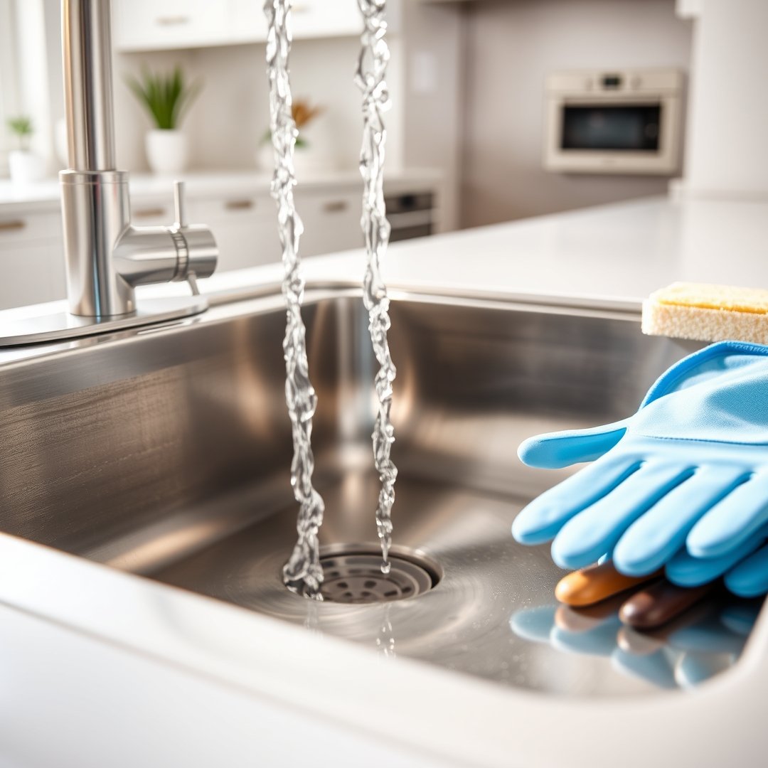 kitchen drain in action